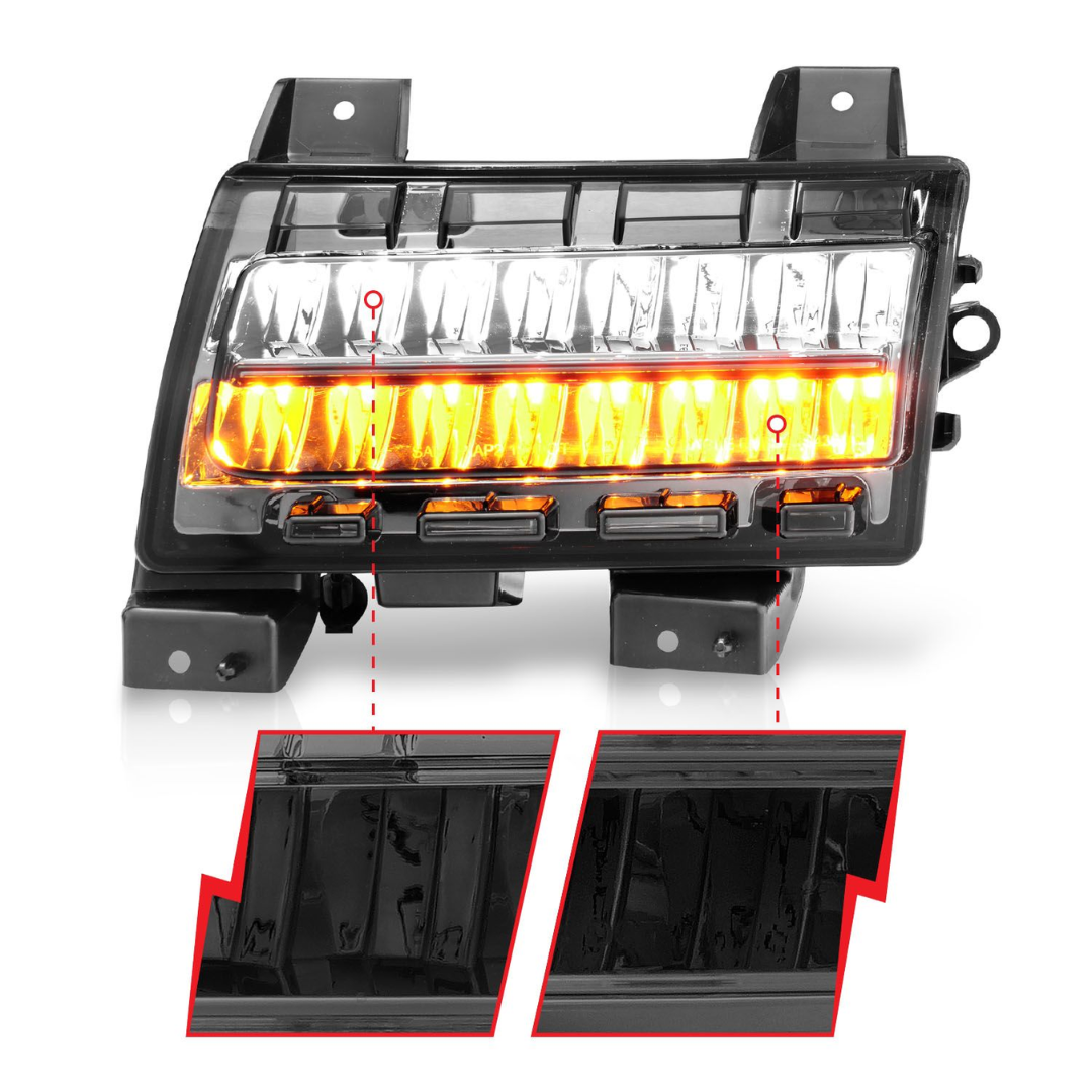 Jeep Wrangler 18-23 Full LED Fender Lights Smoke W/ Sequential Signal (FOR SPORT, SPORT S MODEL HALOGEN FENDER LIGHTS)