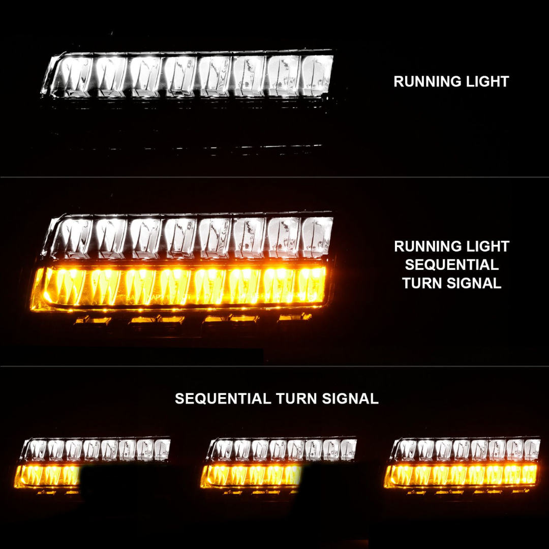 Jeep Wrangler 18-23 Full LED Fender Lights Smoke W/ Sequential Signal (FOR SPORT, SPORT S MODEL HALOGEN FENDER LIGHTS)