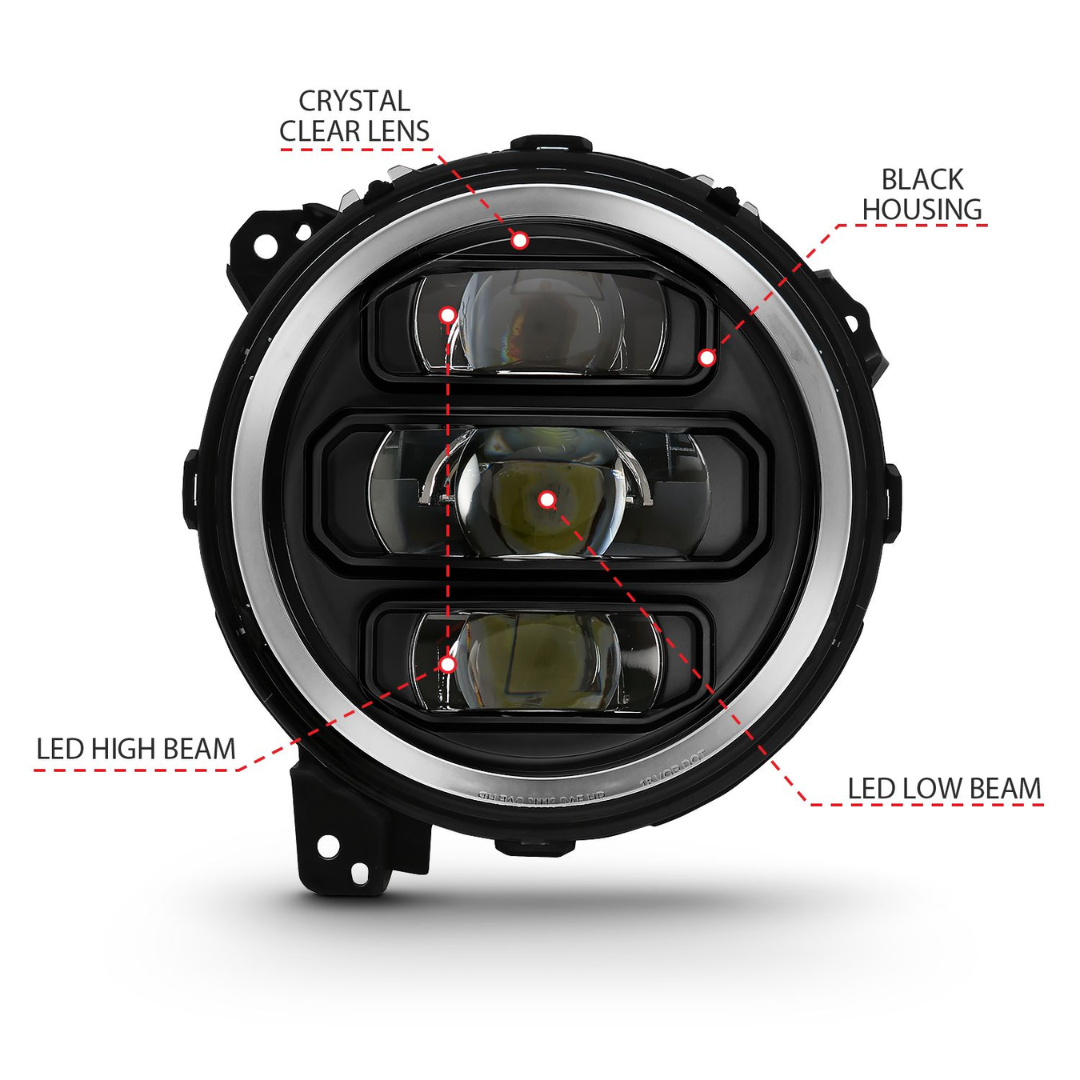 Jeep Wrangler 18-24 / Gladiator 20-24 Black Full LED Projector Headlights