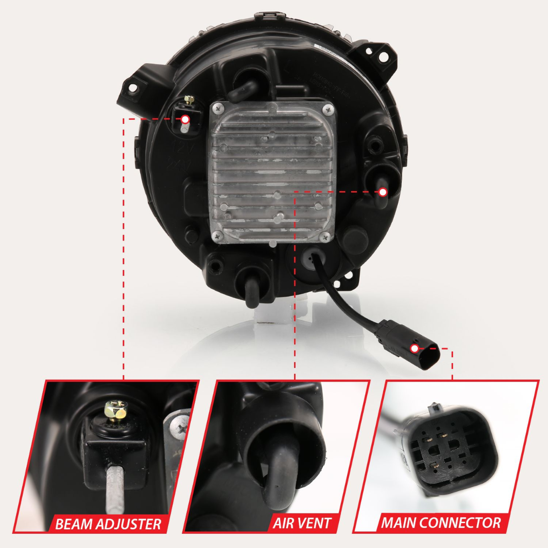 Jeep Wrangler 18-24 / Gladiator 20-24 Black Full LED Projector Headlights