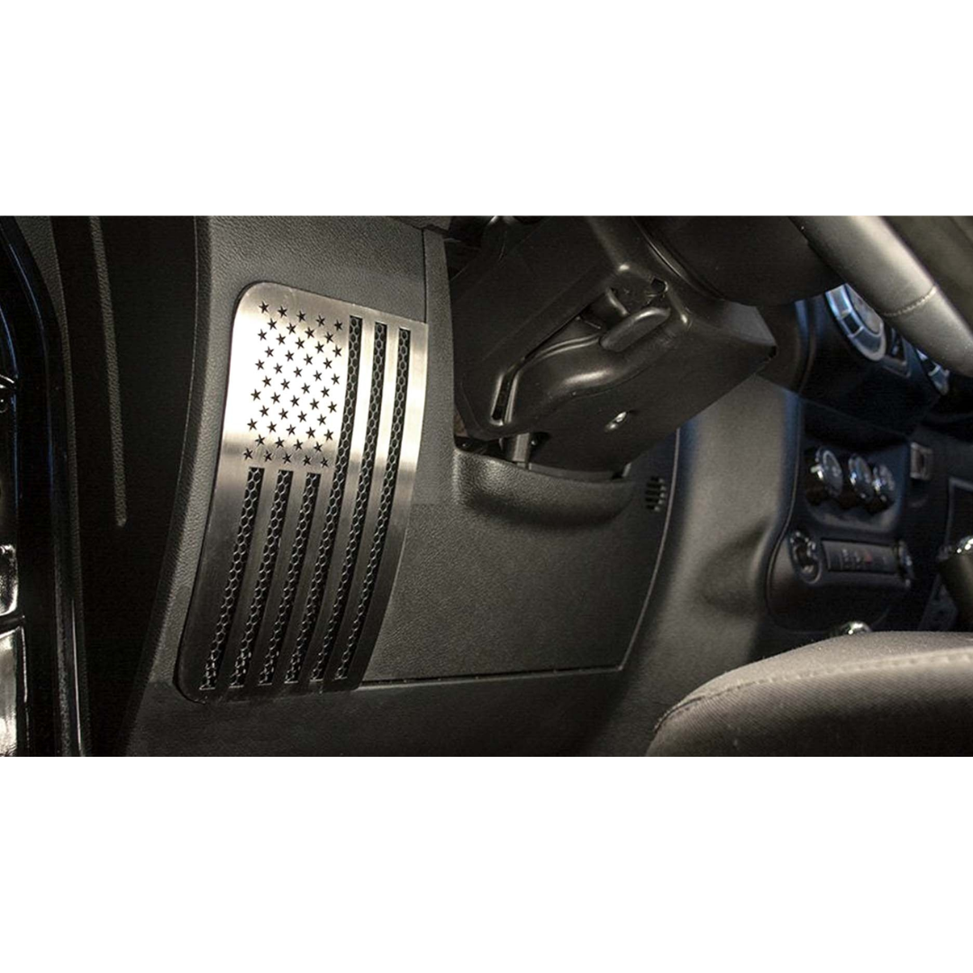 2011-2018 Jeep Wrangler JK/JKU - American Pride US Flag Speaker Grilles 2Pc | Brushed
