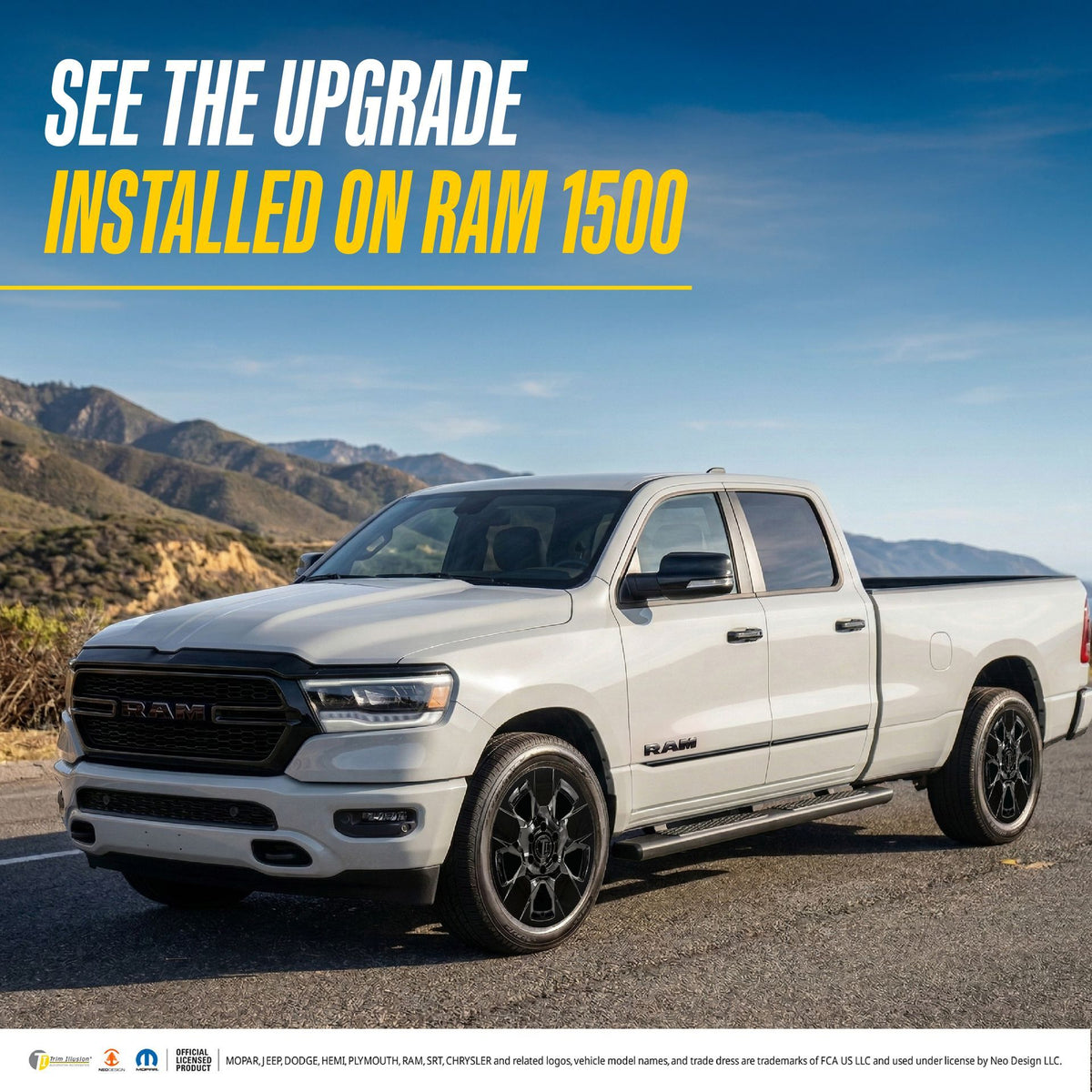 Trim Illusion LET800BLK gloss black lettering set for 2019-2024 Ram 1500 - image 10