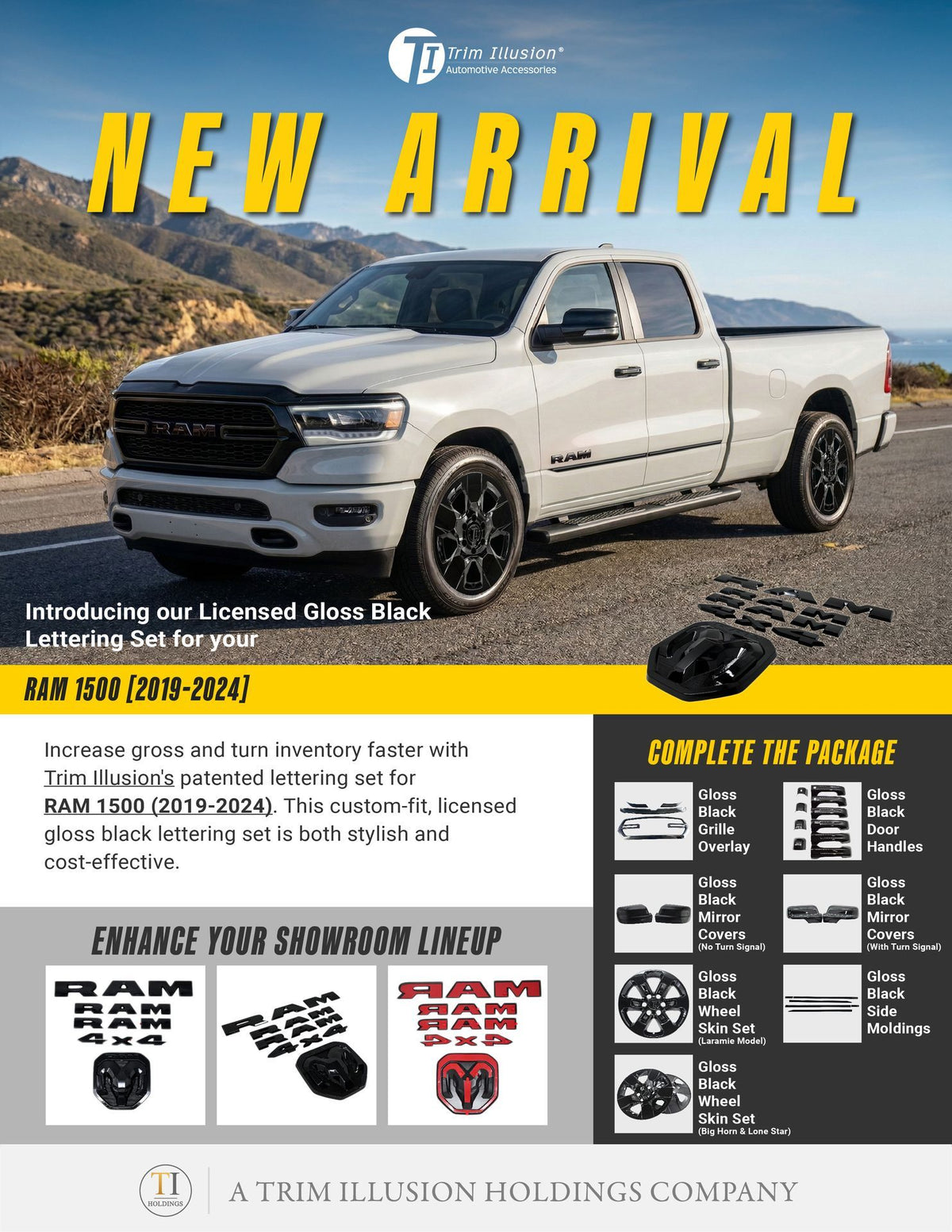 Trim Illusion LET800BLK gloss black lettering set for 2019-2024 Ram 1500 - image 13