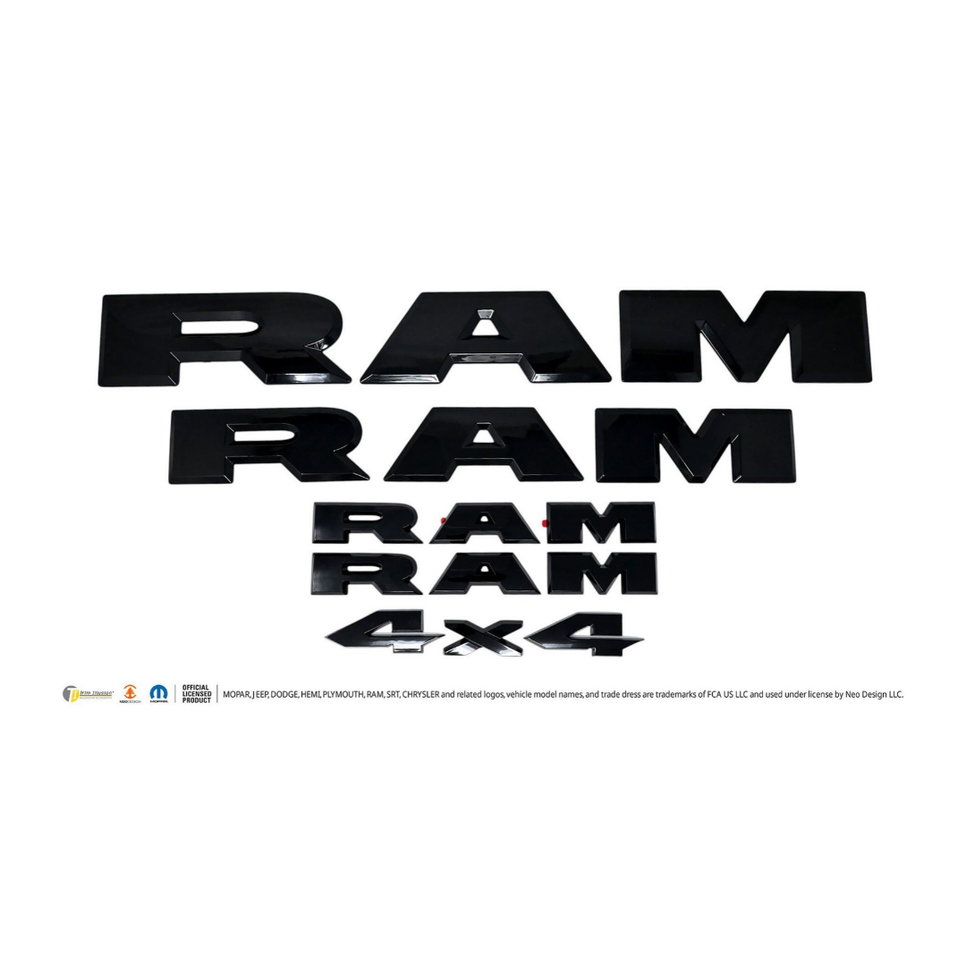 2025-26 Ram 1500 5 PCS Gloss Black Tape-on Lettering Set