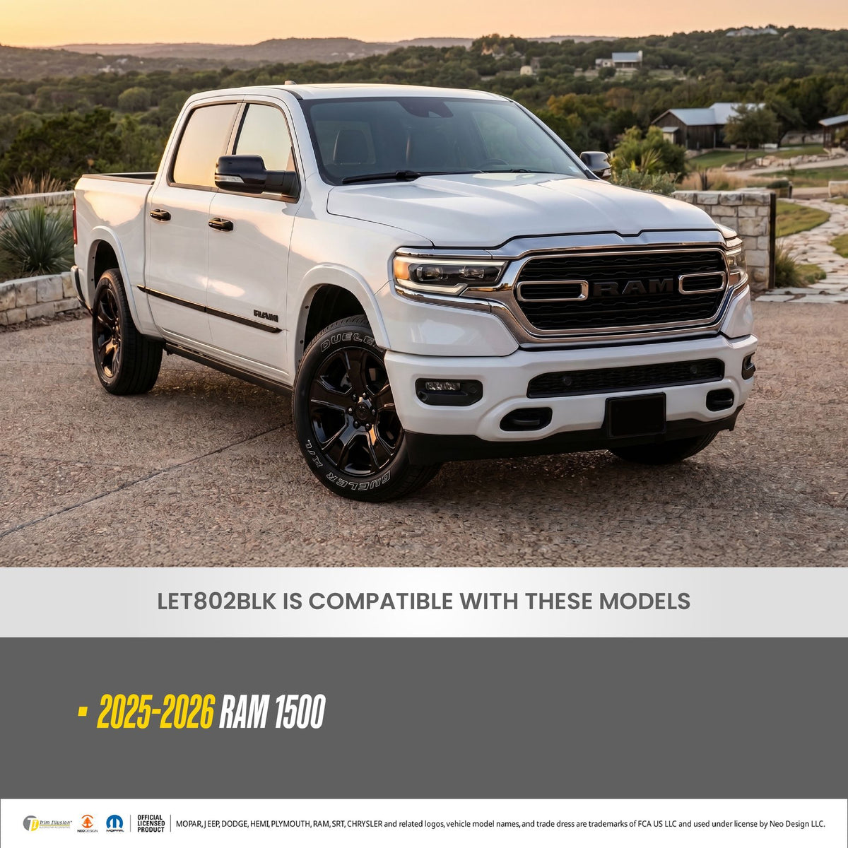 Trim Illusion LET802BLK gloss black lettering set for 2025-2026 Ram 1500 - image 6