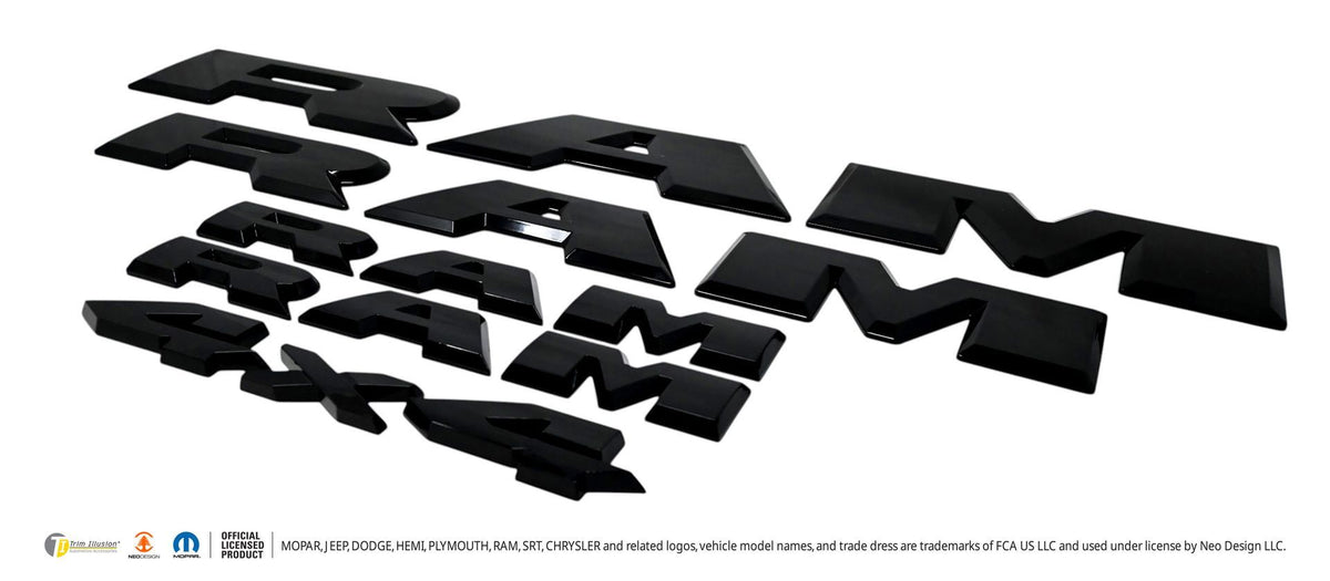 Trim Illusion LET802BLK gloss black lettering set for 2025-2026 Ram 1500 - image 3