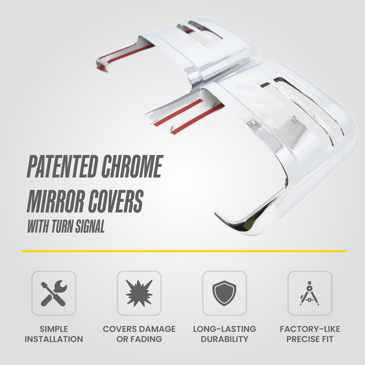 Trim Illusion MC364 chrome mirror covers for 2020-2026 Chevrolet Silverado 2500 HD, Silverado 3500 HD, GMC Sierra 2500 HD and more - image 8