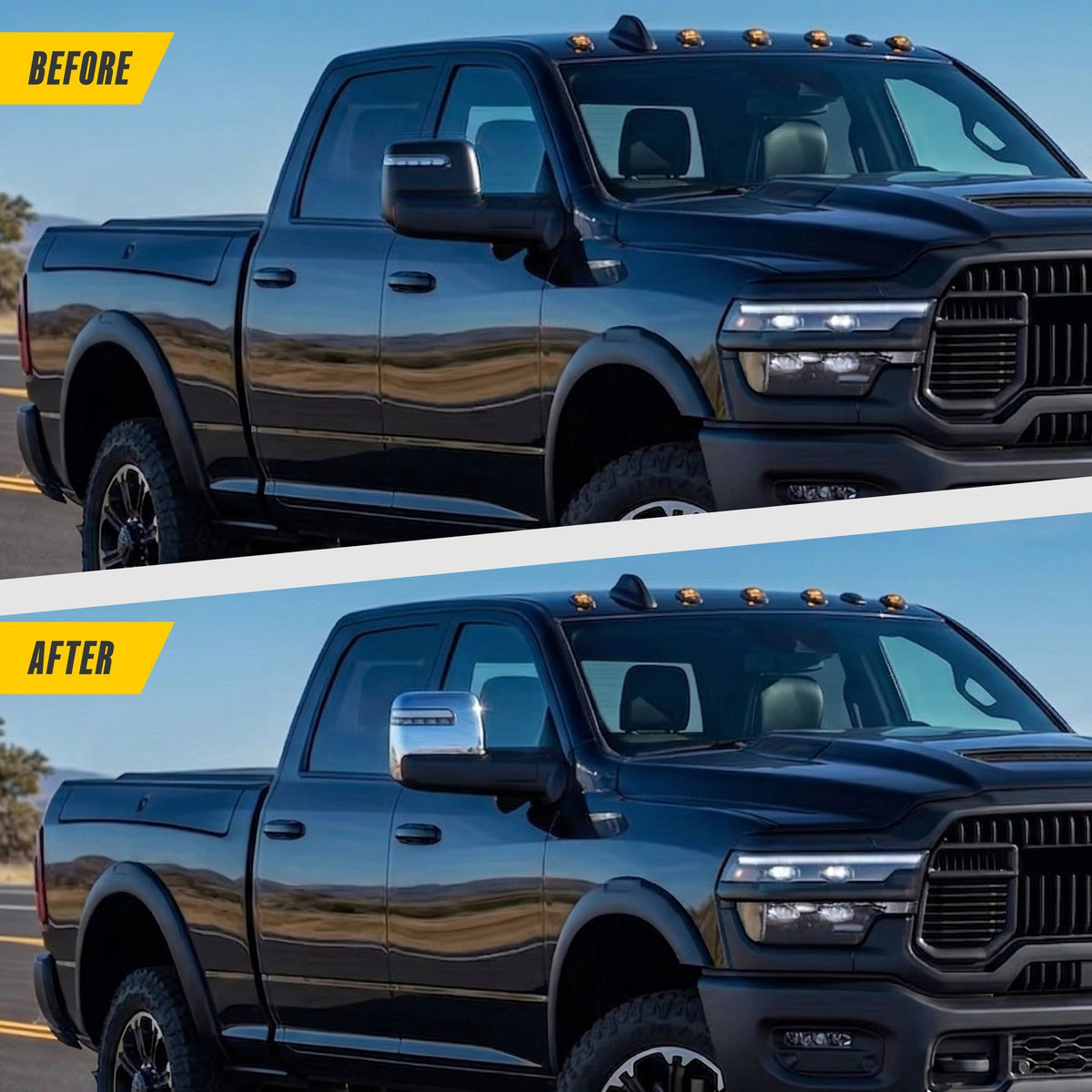 Trim Illusion MC376 chrome mirror covers for 2023-2026 Ram 3500 and Ram 2500 - image 11