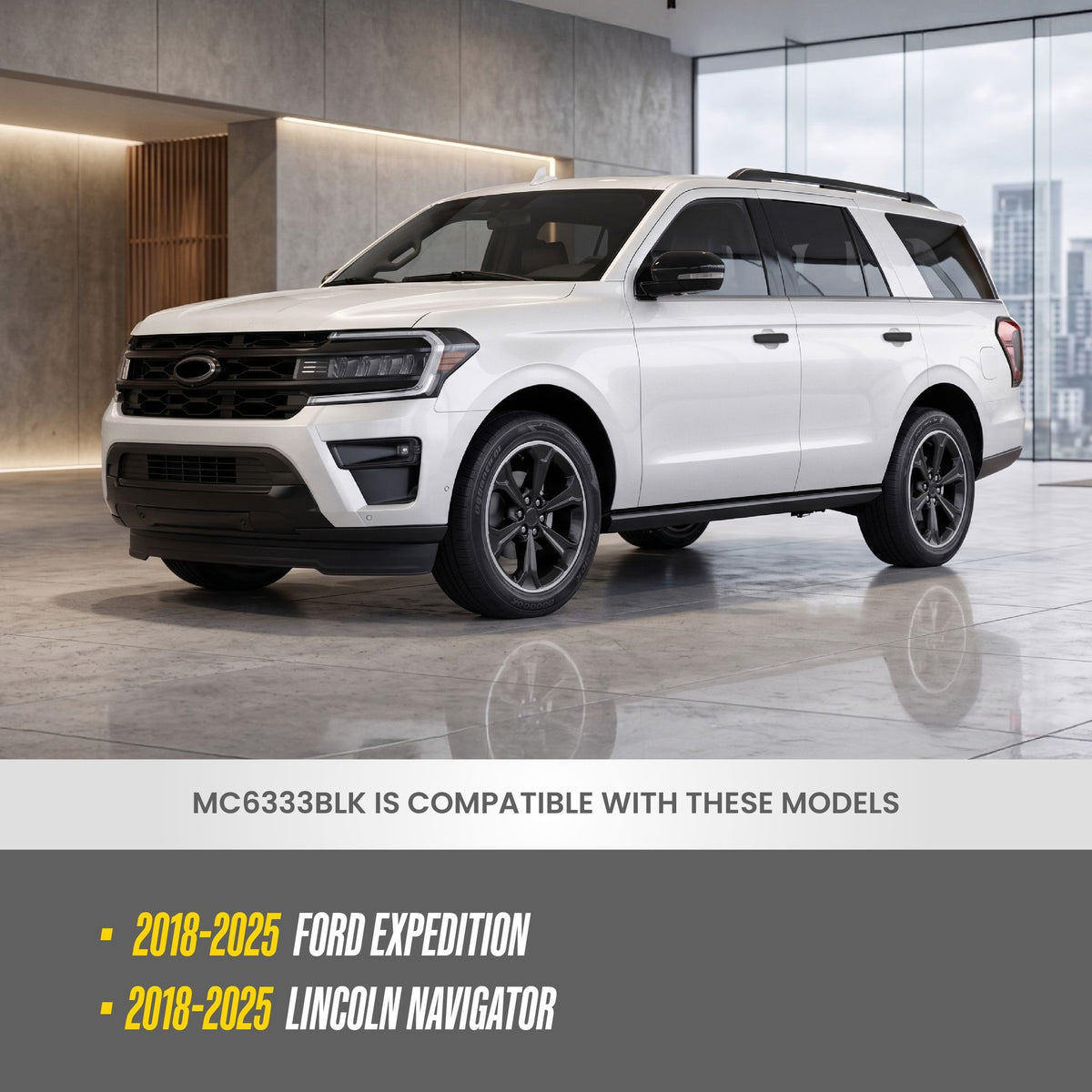 Trim Illusion MC6333BLK gloss black mirror covers for 2018-2025 Ford Expedition and Lincoln Navigator - image 13