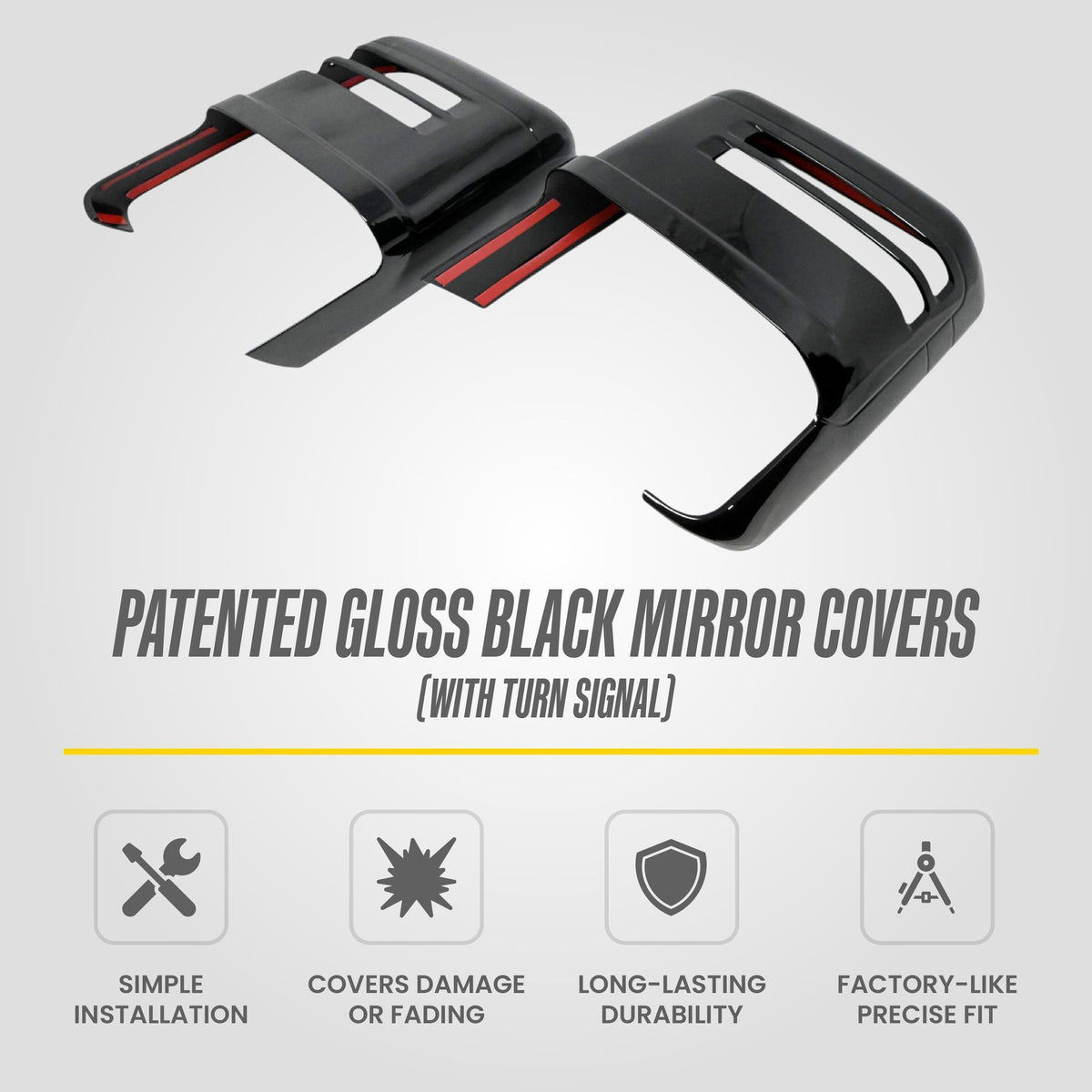 Trim Illusion MC6364BLK gloss black mirror covers for 2020-2026 Chevrolet Silverado 2500 HD, Silverado 3500 HD, GMC Sierra 2500 HD and more - image 10
