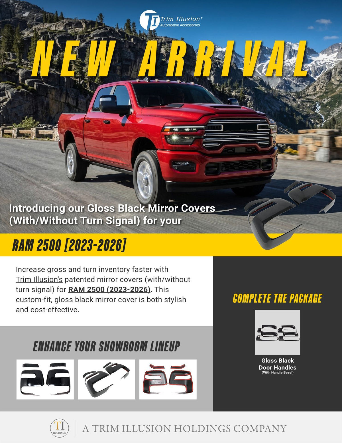 Trim Illusion MC6376BLK gloss black mirror covers for 2023-2026 Ram 3500 and Ram 2500 - image 10