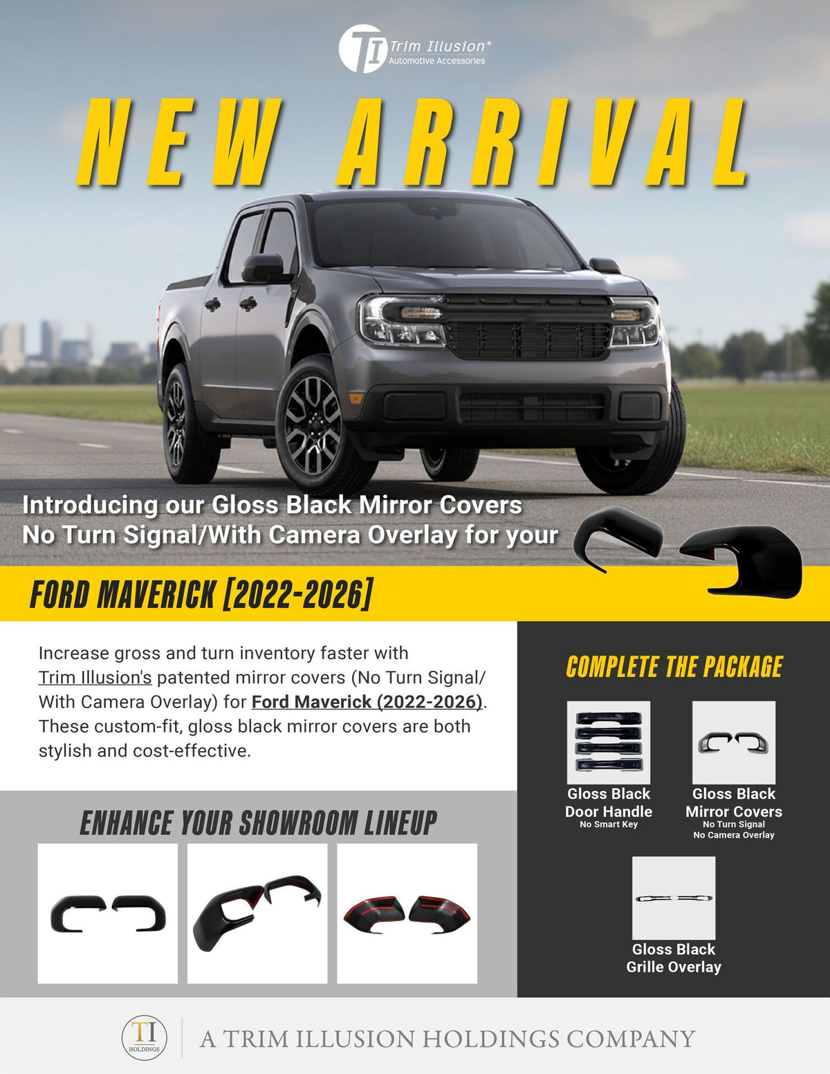 Trim Illusion MC6407BLK gloss black mirror covers for 2021-2026 Ford Bronco Sport and Maverick - image 13