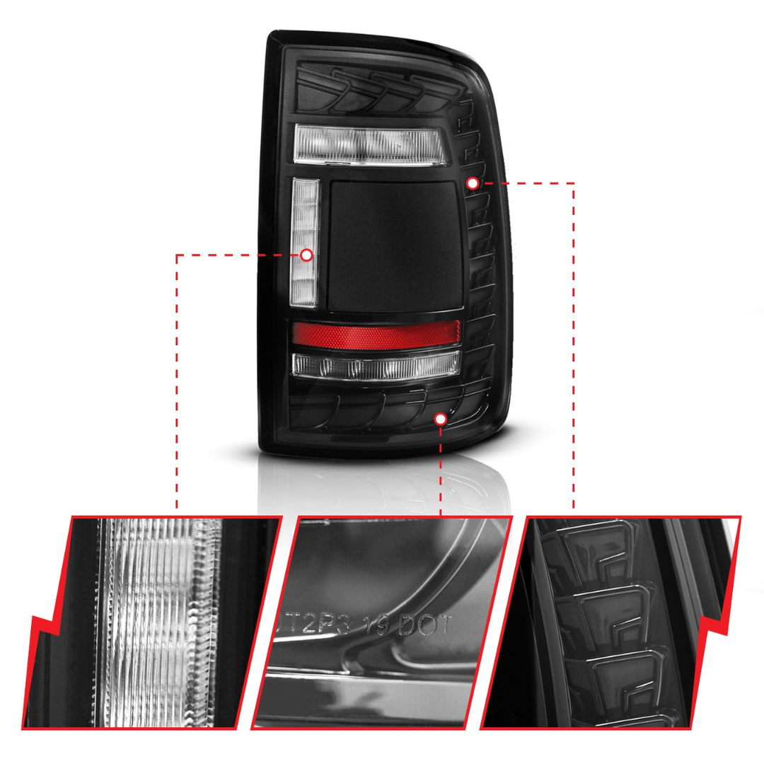 Ram 2500/3500 19-24 Full LED Black Sequential Tail Lights FITS ALL MODELS