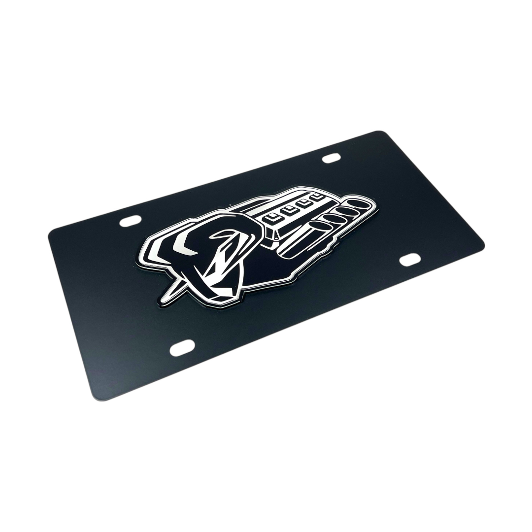 Ram Hemi Badge of Protest Carbon Steel License Plate