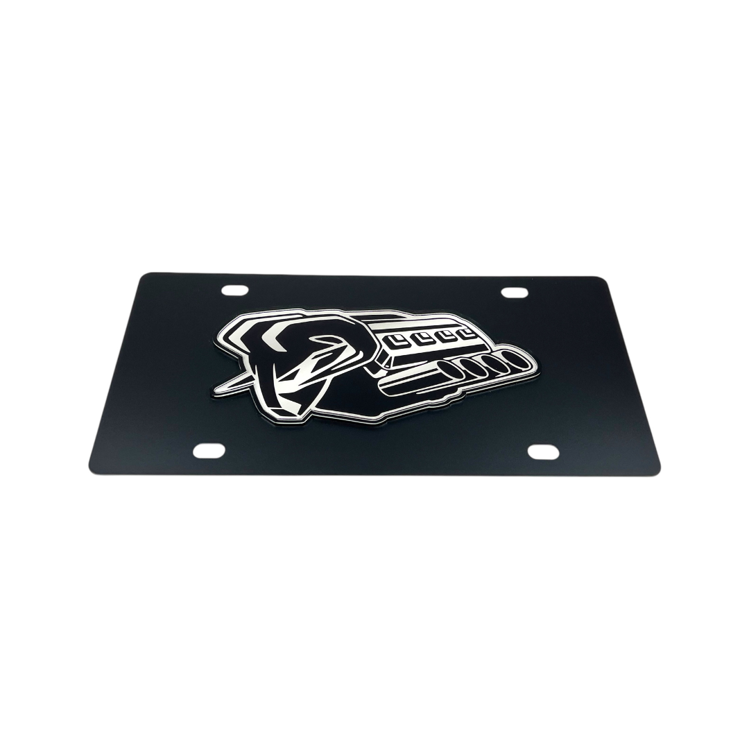 Ram Hemi Badge of Protest Carbon Steel License Plate