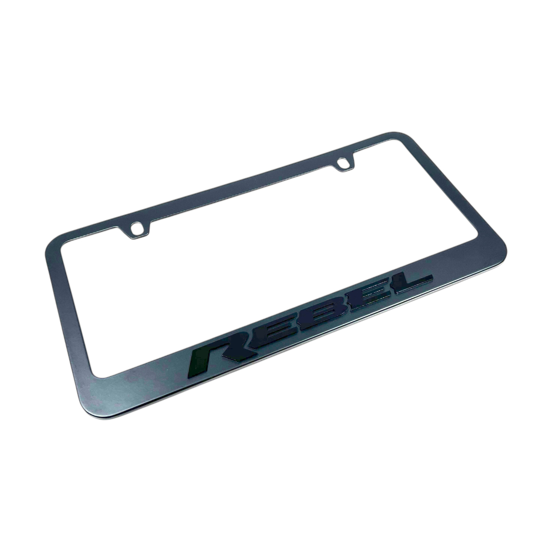 Ram Rebel Blacked Out Black License Plate Frame