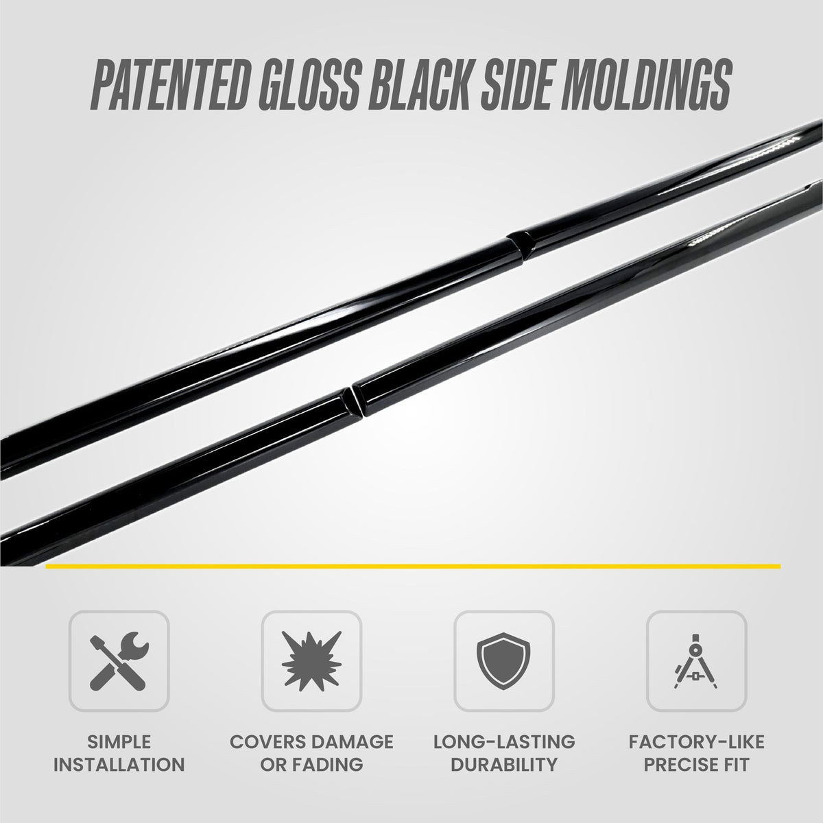 Trim Illusion SM6112BLK gloss black door molding set for 2021-2024 GMC Yukon - image 10