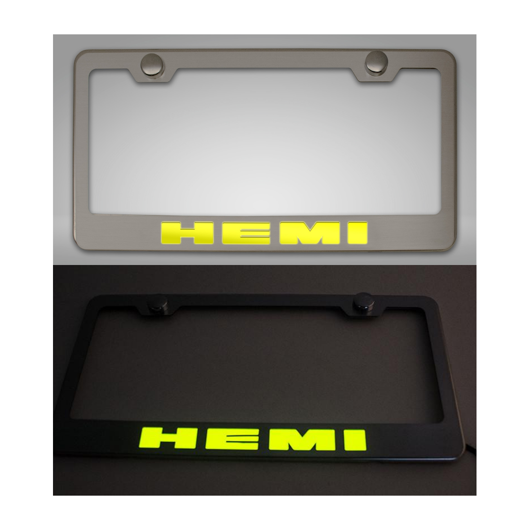 Custom HEMI License Plate Frame | Stainless Steel