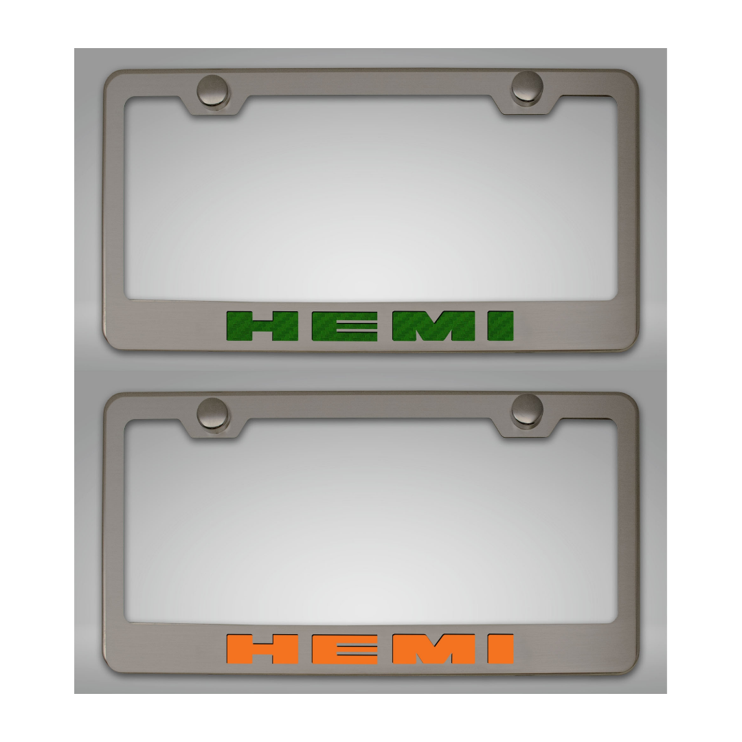 Custom HEMI License Plate Frame | Stainless Steel