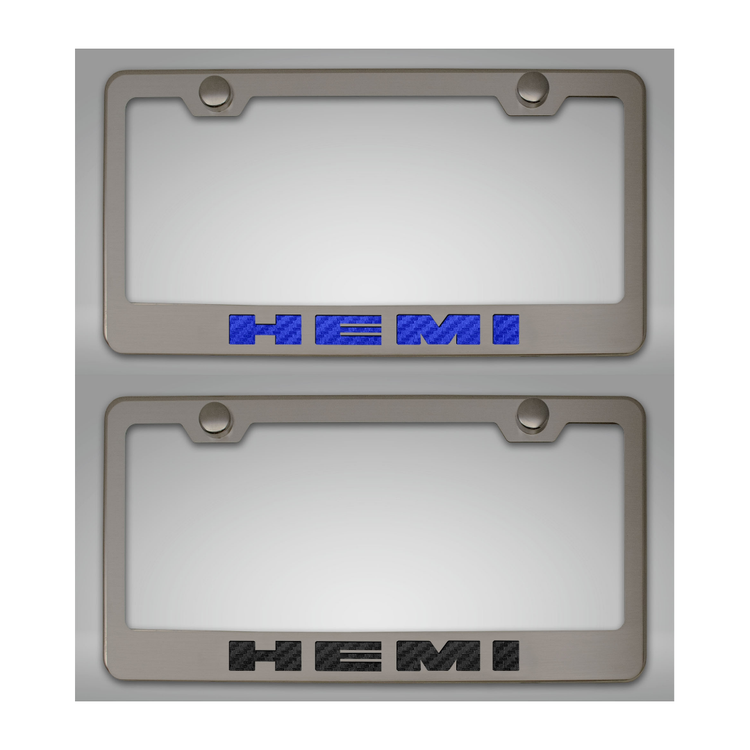 Custom HEMI License Plate Frame | Stainless Steel