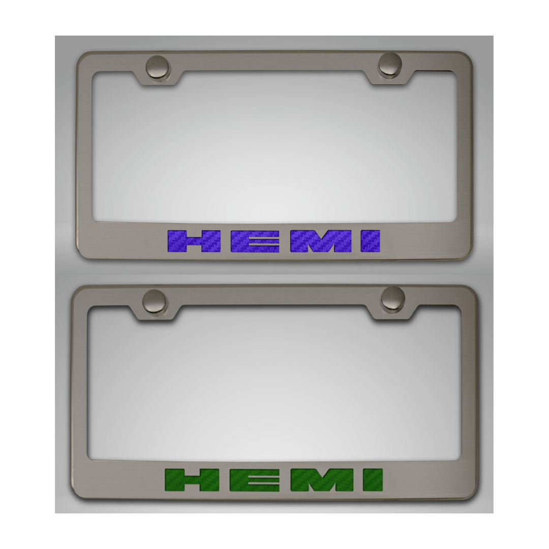Custom HEMI License Plate Frame | Stainless Steel