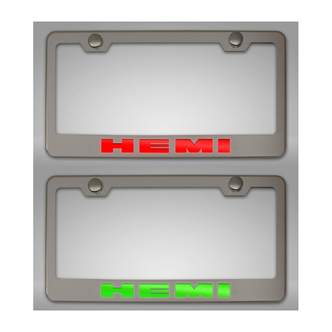 Custom HEMI License Plate Frame | Stainless Steel