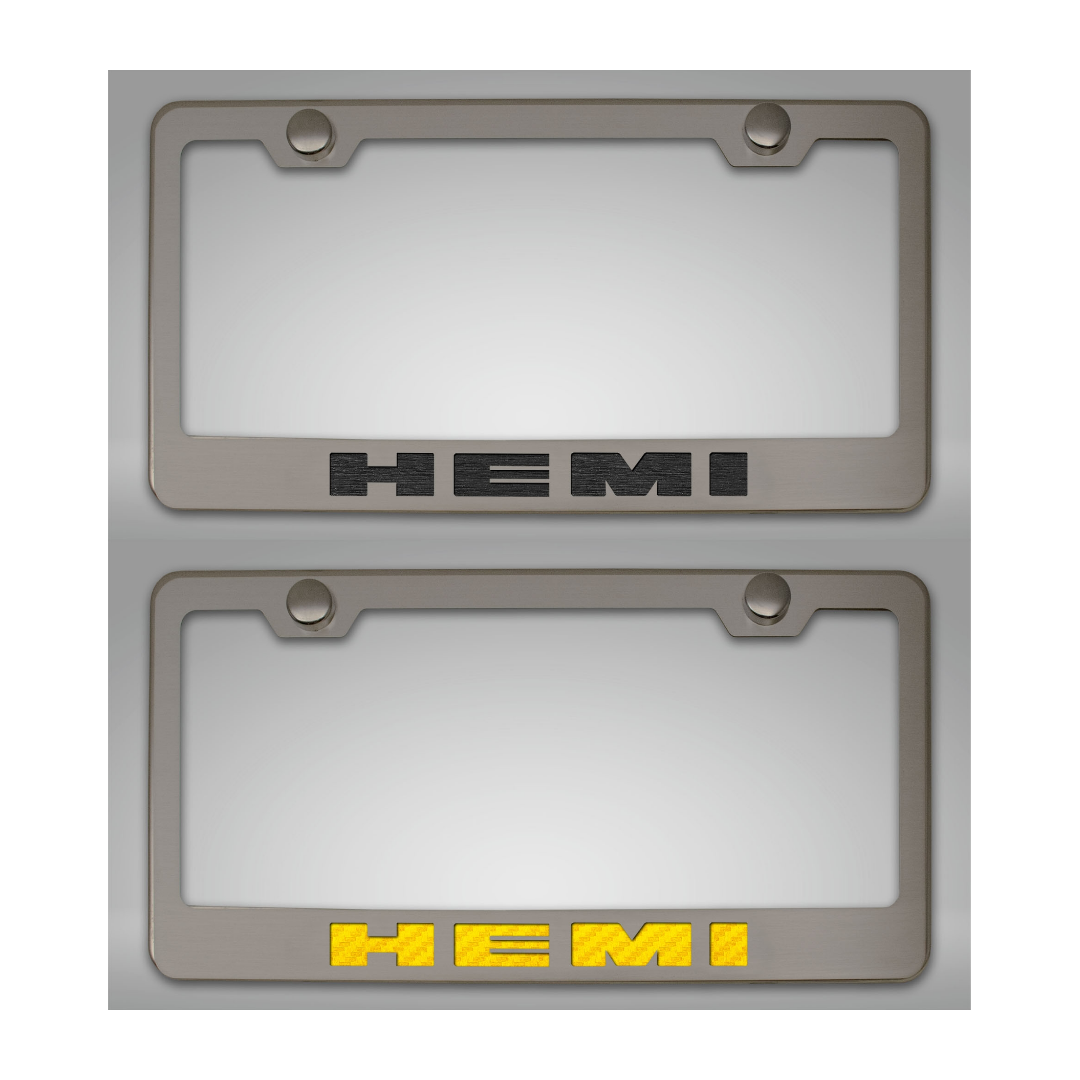 Custom HEMI License Plate Frame | Stainless Steel