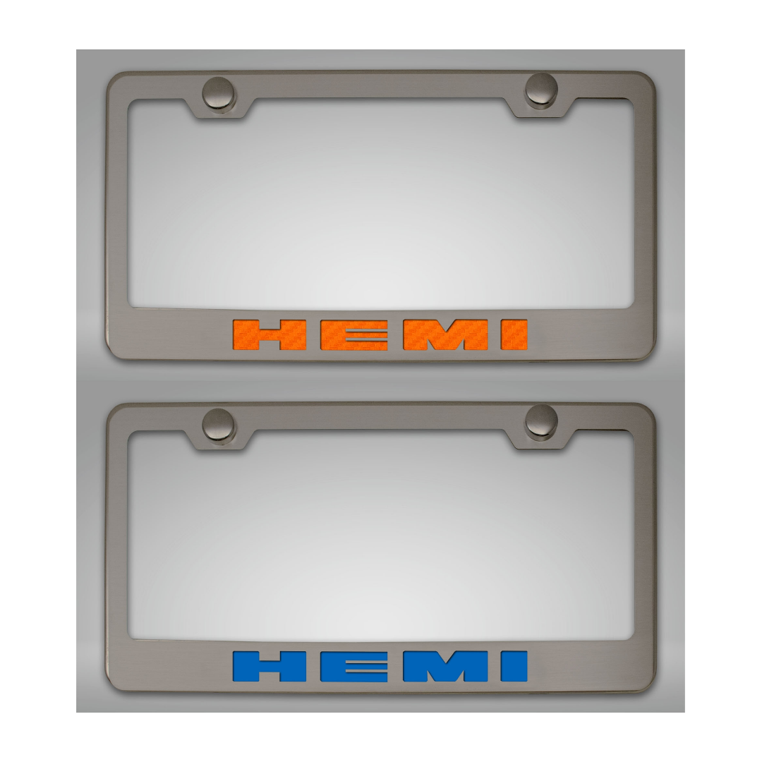 Custom HEMI License Plate Frame | Stainless Steel
