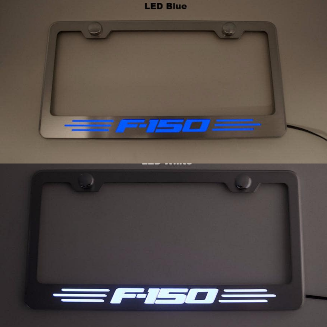 Ford F-150 Custom License Plate Frame with 'F-150' Lettering | Stainless Steel