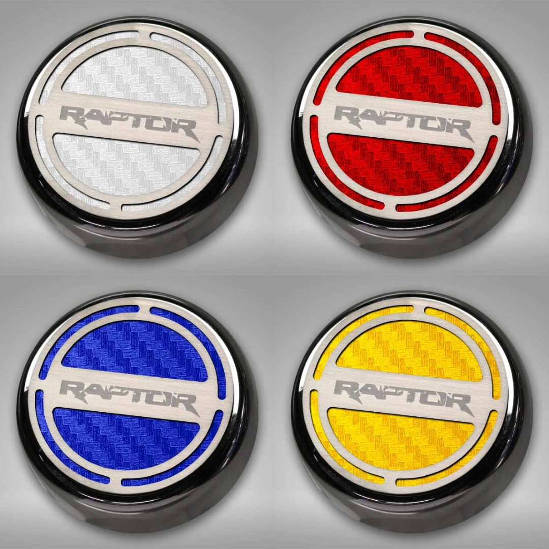 Ford Raptor - Engine Fluid Cap Covers with RAPTOR Logo 6Pc | Triple Plated Chrome