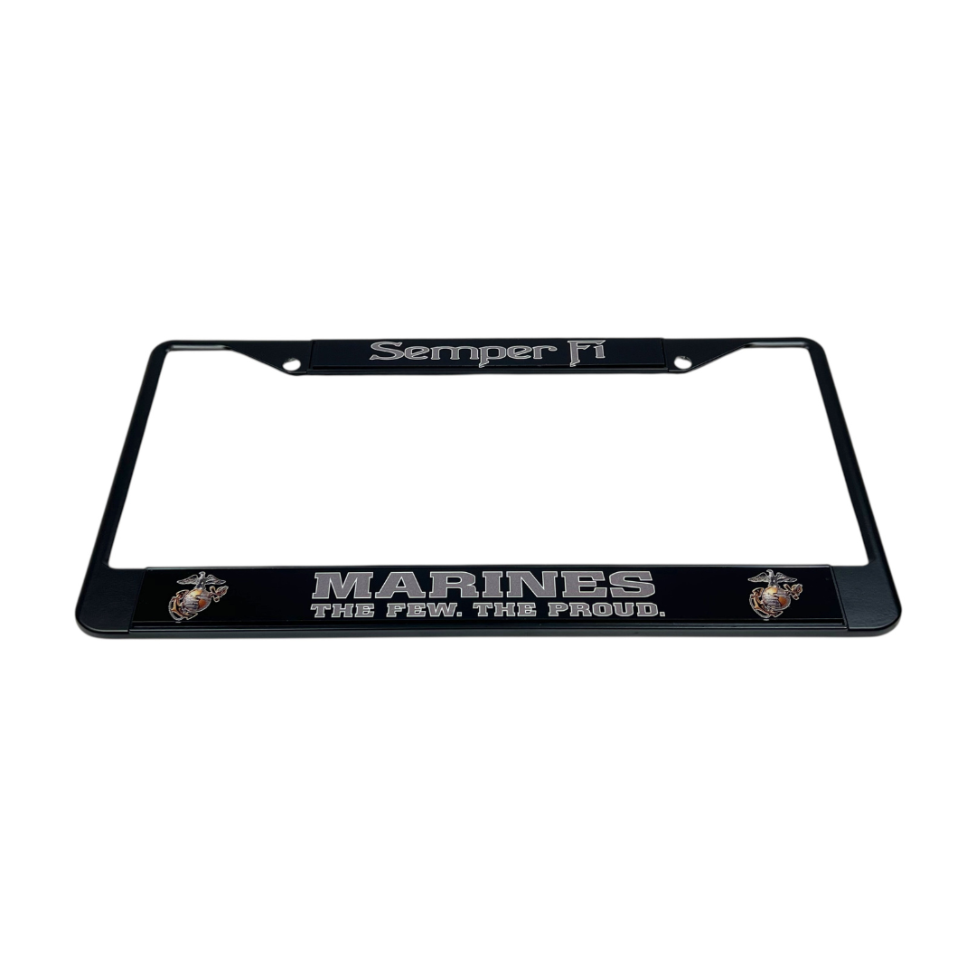 USMC Semper Fi Marines The Few The Proud Black License Plate Frame