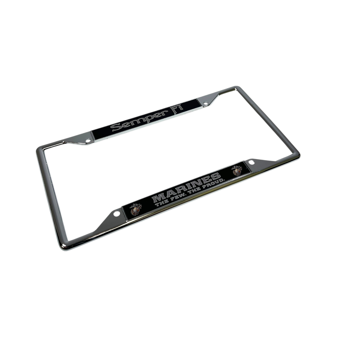 USMC Semper Fi Marines The Few The Proud Chrome License Plate Frame