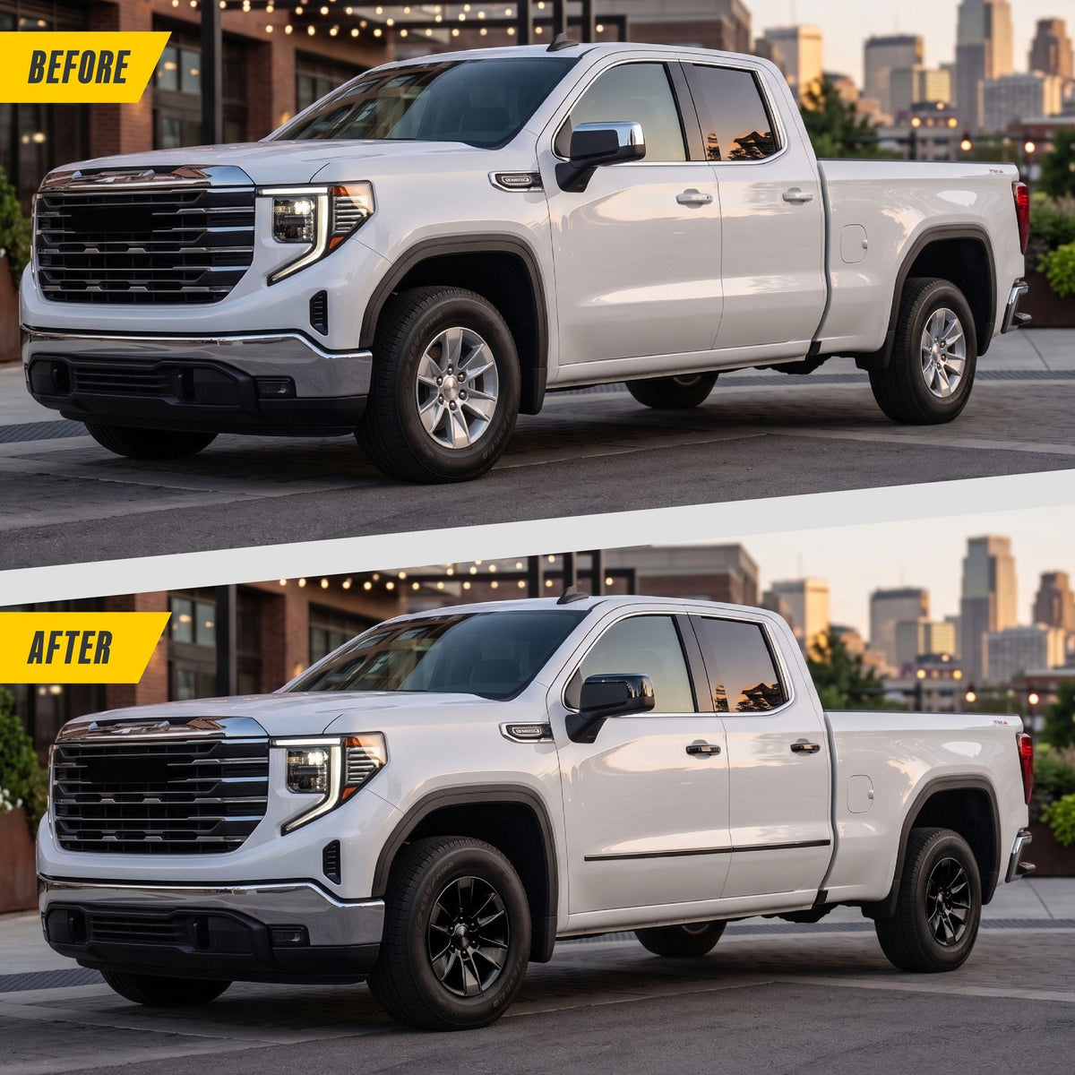 Trim Illusion WSK729-17BLK gloss black wheel skin set for 2019-2026 Chevrolet Silverado 1500 and GMC Sierra 1500 - image 10