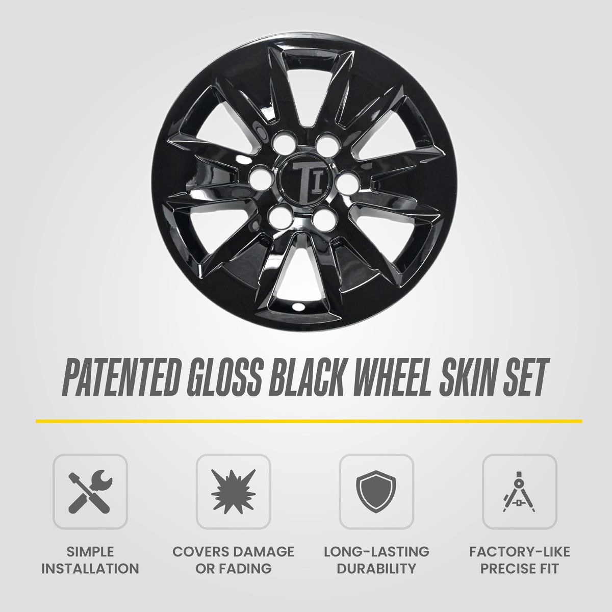 Trim Illusion WSK729-17BLK gloss black wheel skin set for 2019-2026 Chevrolet Silverado 1500 and GMC Sierra 1500 - image 9