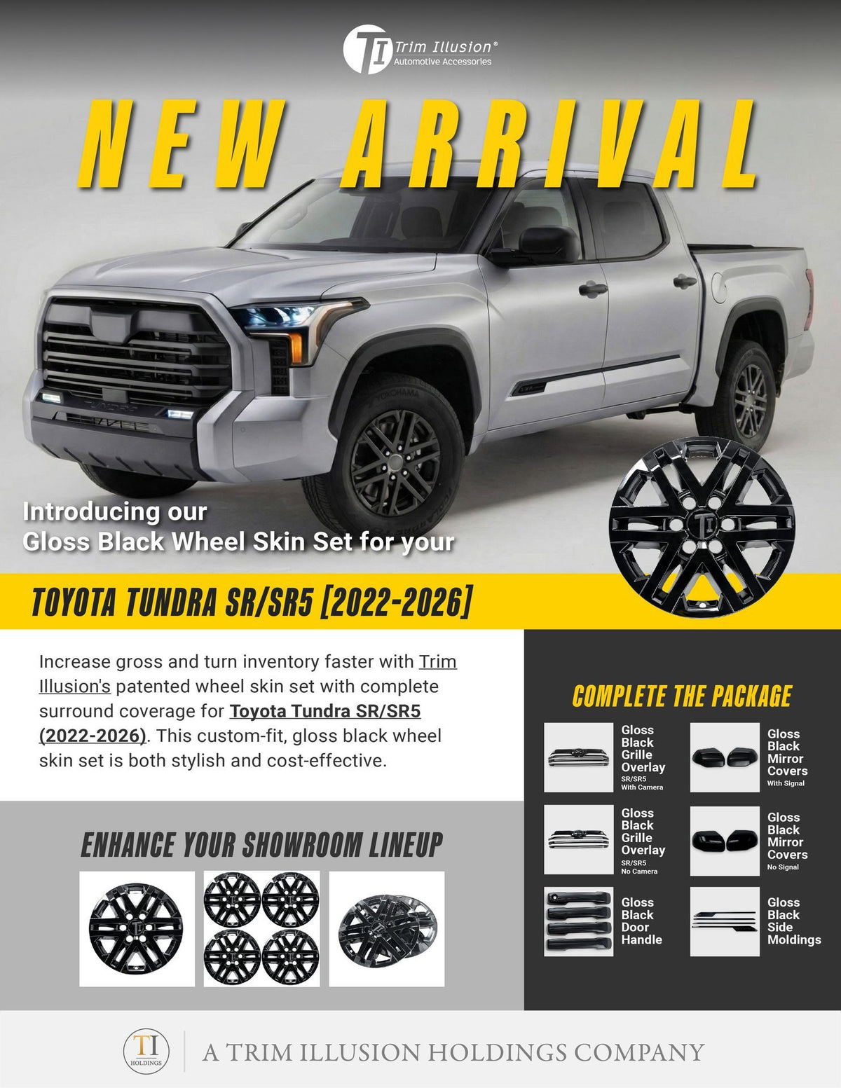 Trim Illusion WSK736-18BLK gloss black wheel skin set for 2022-2026 Toyota Tundra - image 16