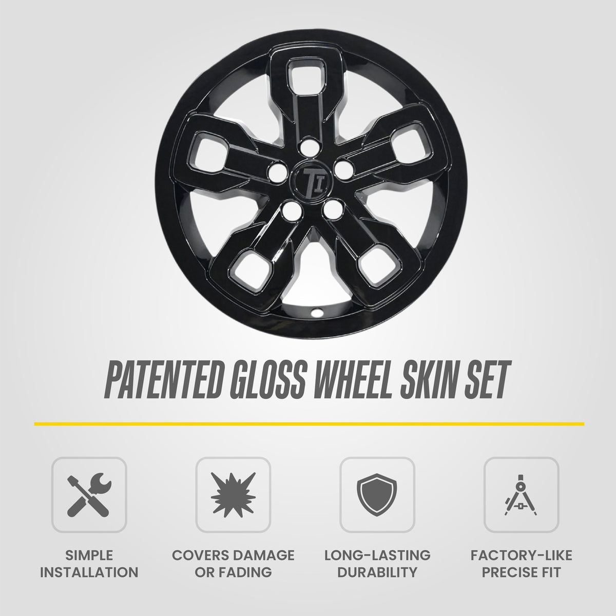 Trim Illusion WSK740-17BLK gloss black wheel skin set for 2021-2024 Ford Bronco Sport - image 9