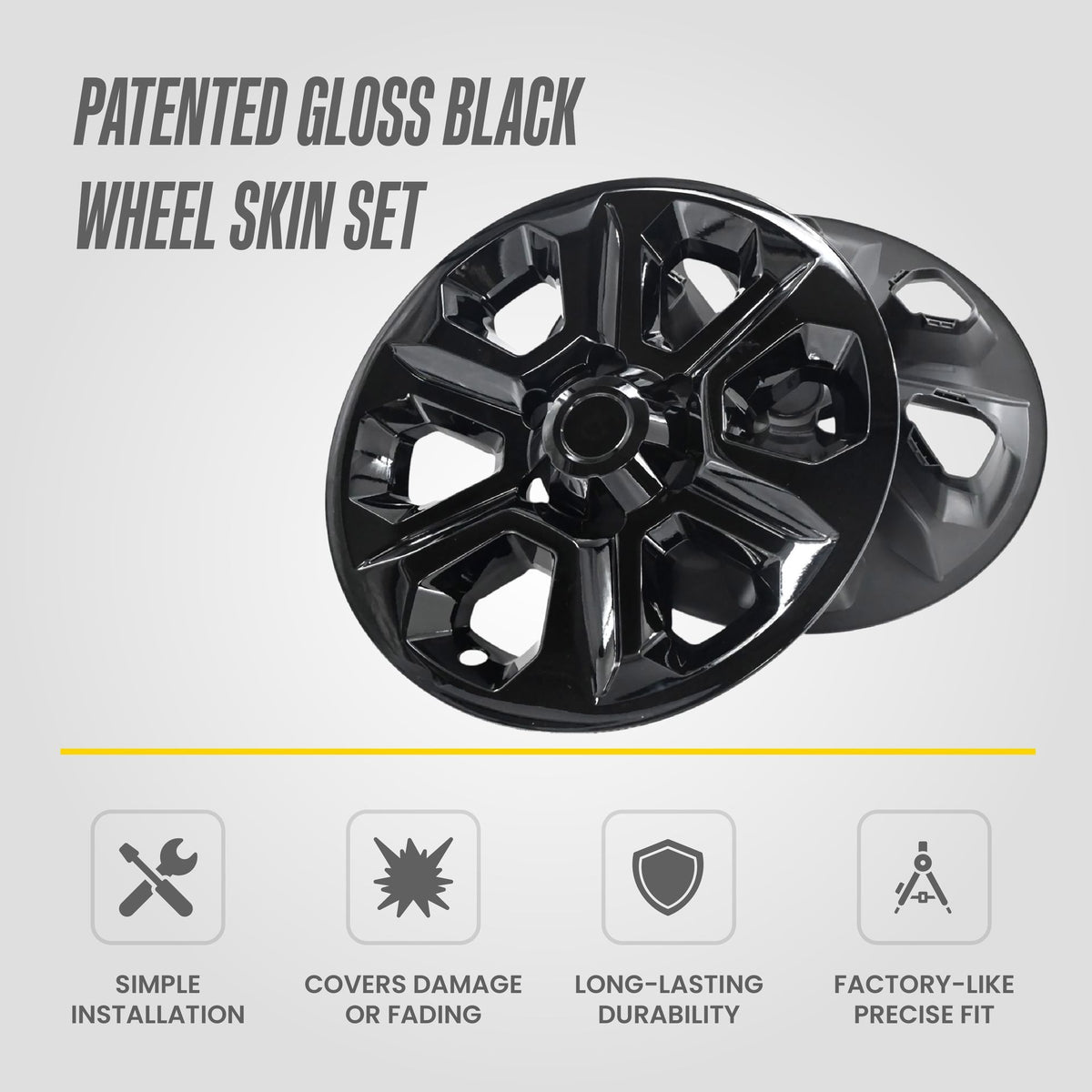 Trim Illusion WSK741-17BLK gloss black wheel skin set for 2014-2024 Toyota 4Runner - image 10