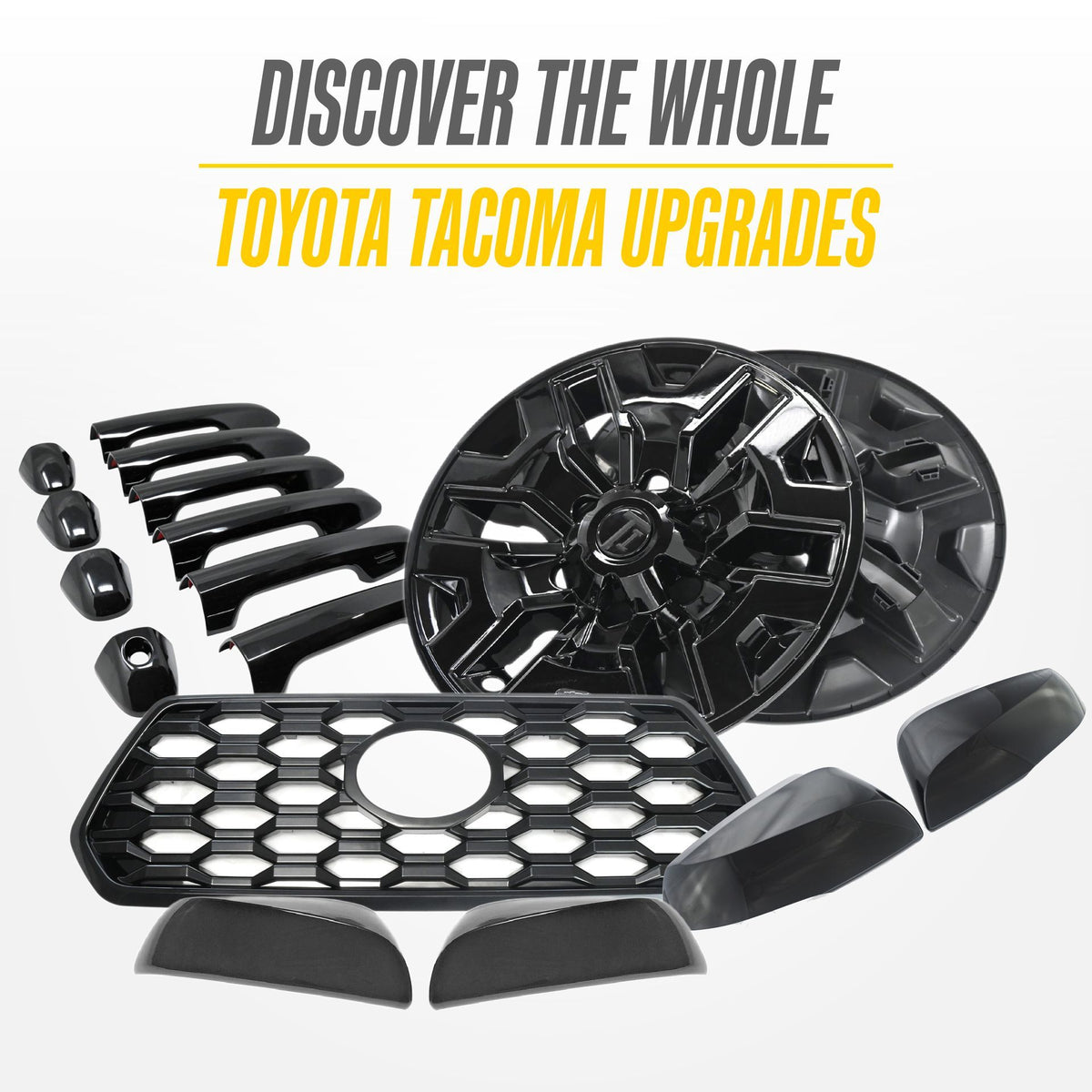 Trim Illusion WSK761-16BLK gloss black wheel skin set for 2016-2023 Toyota Tacoma - image 7