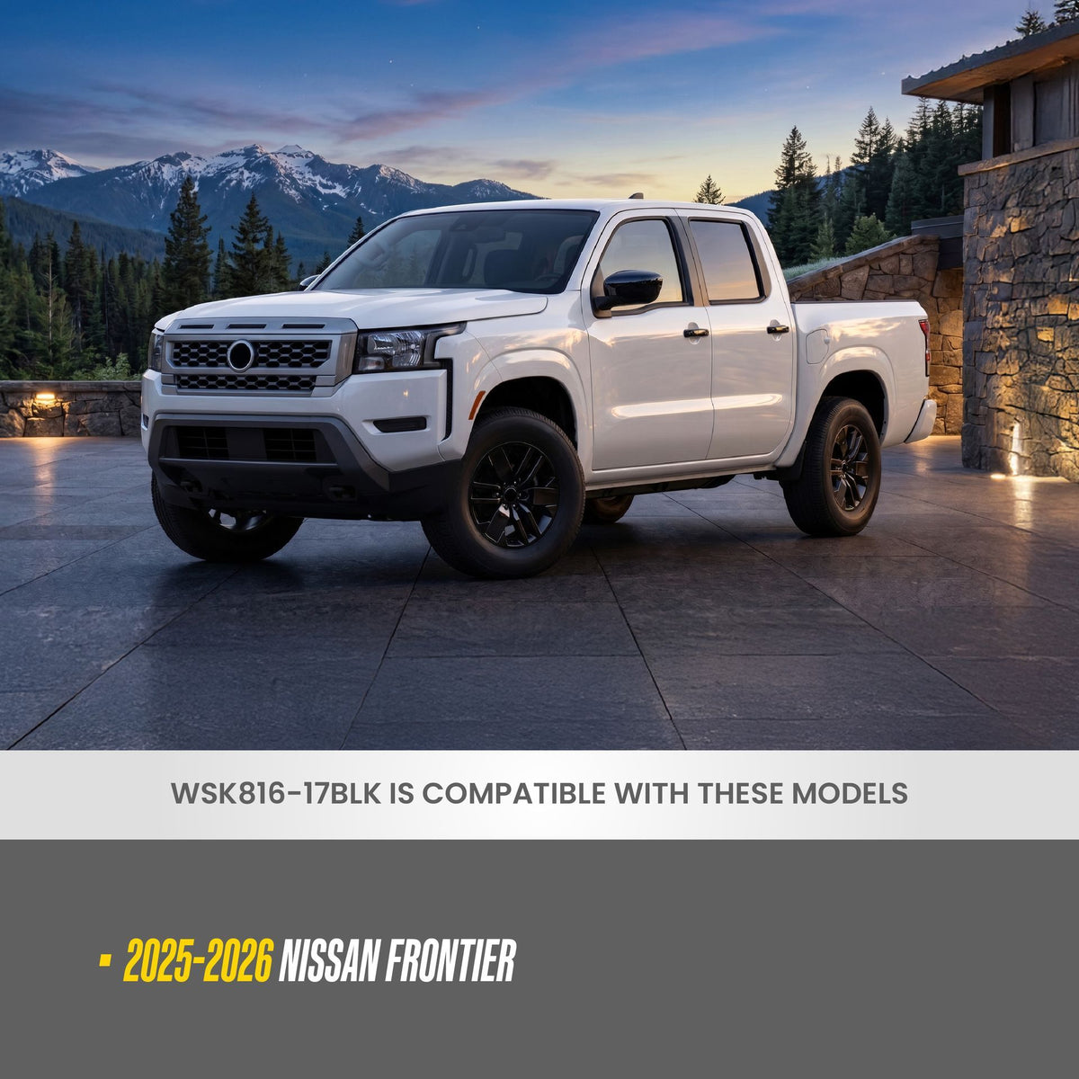 Trim Illusion WSK816-17BLK gloss black wheel skin set for 2025-2026 Nissan Frontier - image 8