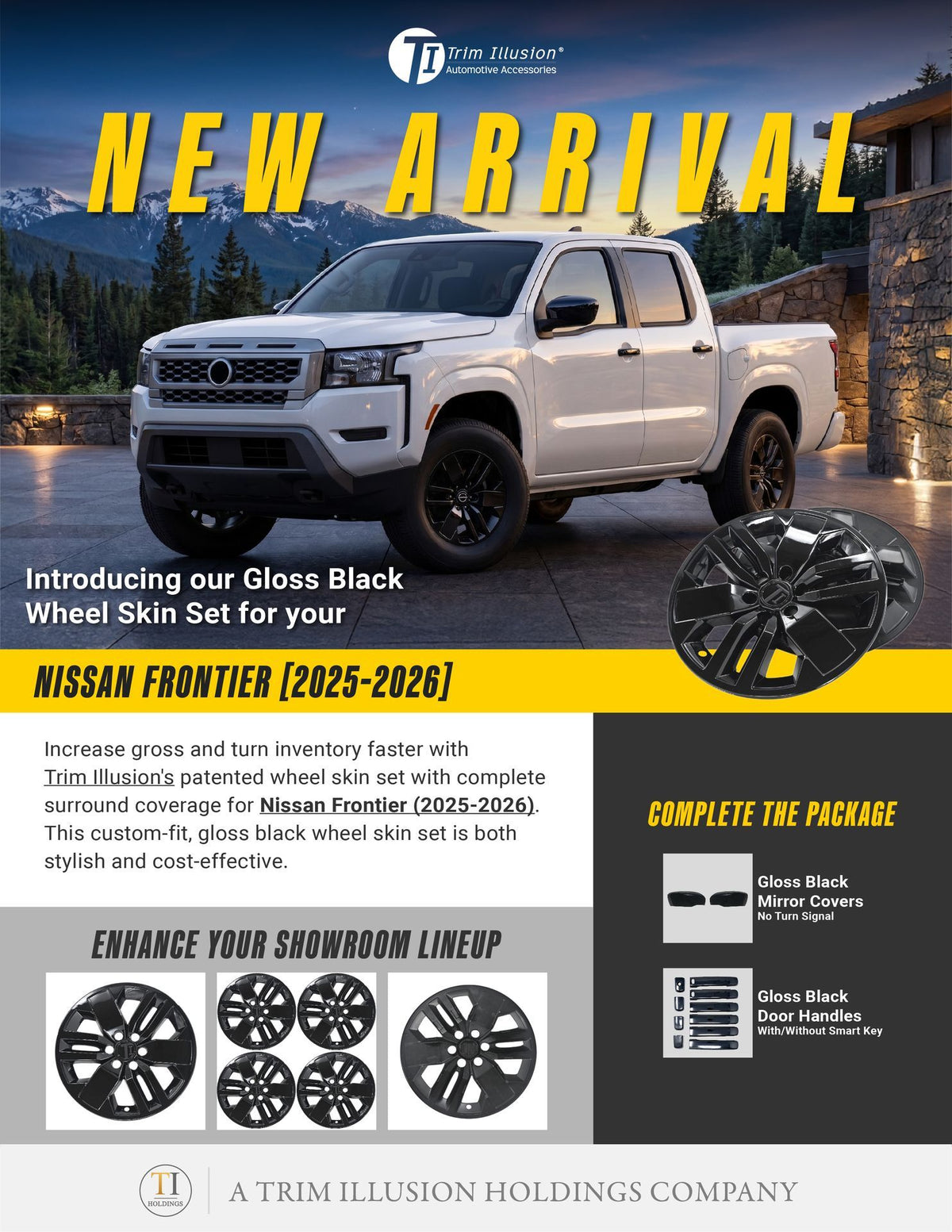 Trim Illusion WSK816-17BLK gloss black wheel skin set for 2025-2026 Nissan Frontier - image 15