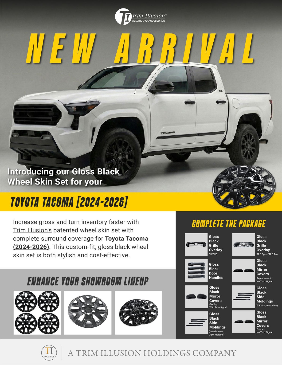 Trim Illusion WSK833-17BLK gloss black wheel skin set for 2024-2026 Toyota Tacoma - image 15