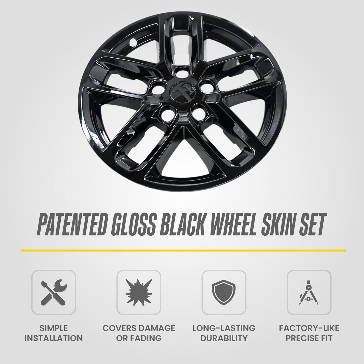 Trim Illusion WSK845-18BLK gloss black wheel skin set for 2022-2026 Jeep Grand Cherokee L and Grand Cherokee - image 10
