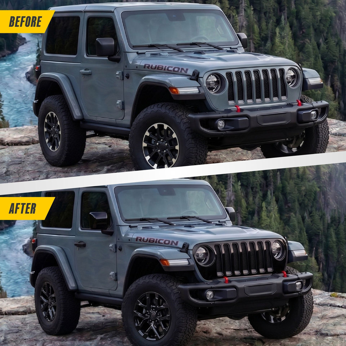 Trim Illusion WSK852-17BLK gloss black wheel skin set for 2024-2026 Jeep Wrangler and Gladiator - image 12