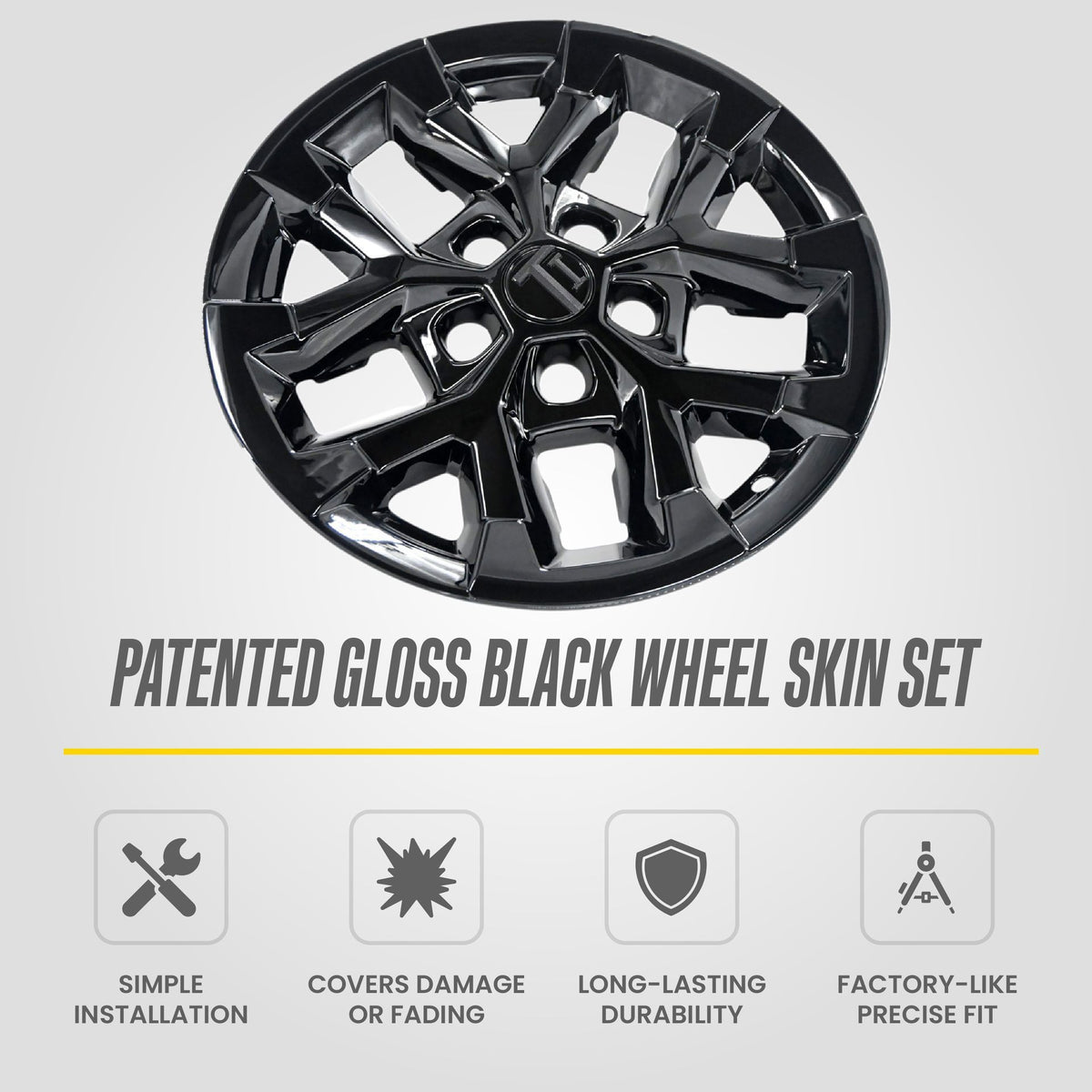 Trim Illusion WSK852-17BLK gloss black wheel skin set for 2024-2026 Jeep Wrangler and Gladiator - image 11
