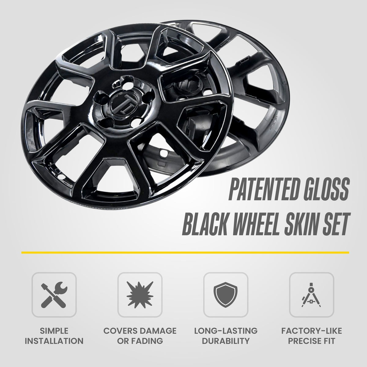 Trim Illusion WSK875-17BLK gloss black wheel skin set for 2019-2024 Jeep Renegade - image 11