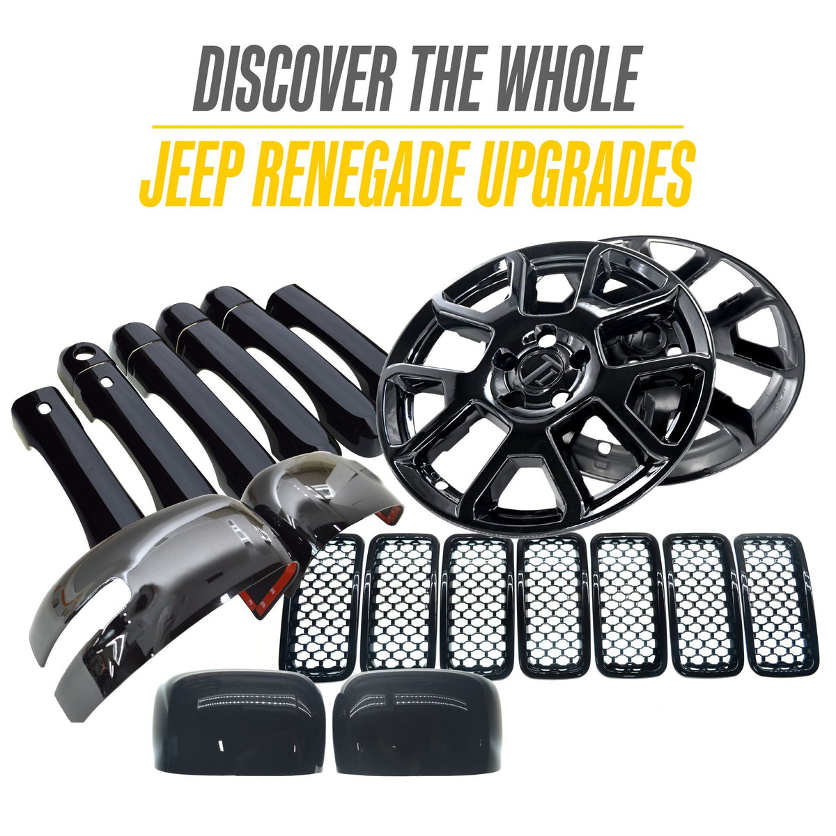 Trim Illusion WSK875-17BLK gloss black wheel skin set for 2019-2024 Jeep Renegade - image 8