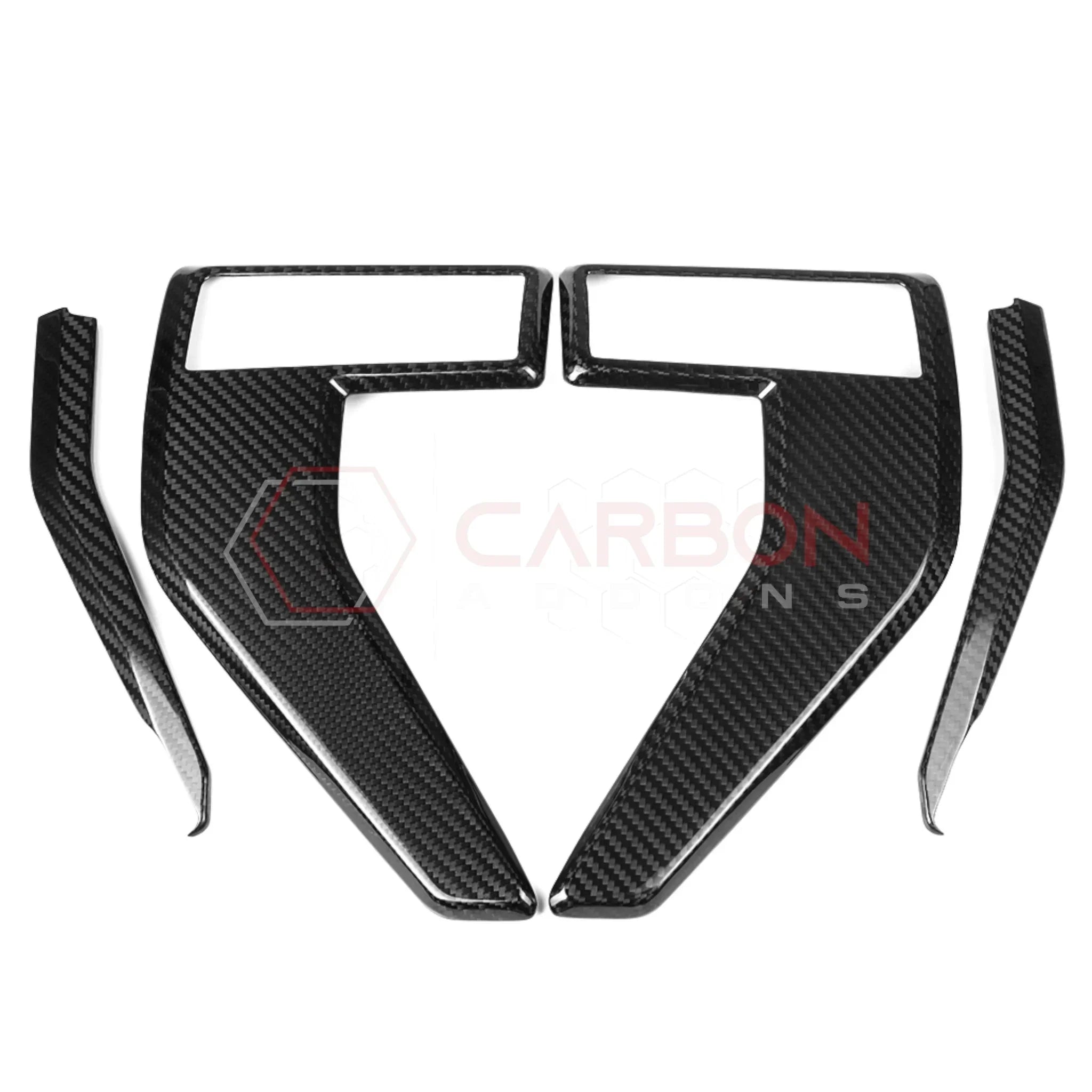 Real Carbon Fiber Fender Vent Emblem Trim Covers for 2021-2024 Ford F-150, F-250 & F-350