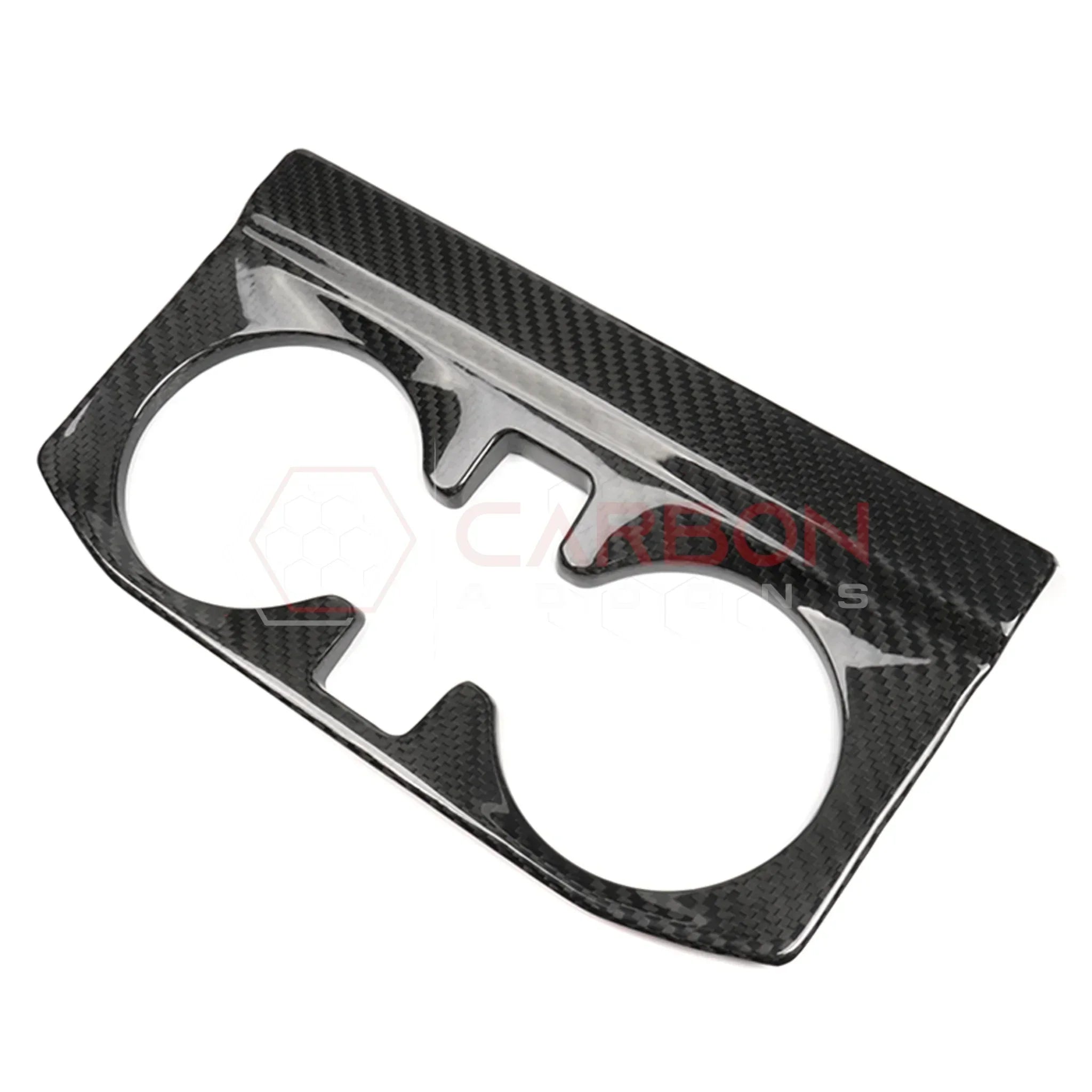 Real Carbon Fiber Rear Center Console Cup Holder Trim Bezel for 2021-2024 Ford F-150