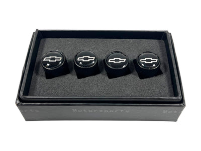 Chevrolet Black Knurled Valve Stem Caps