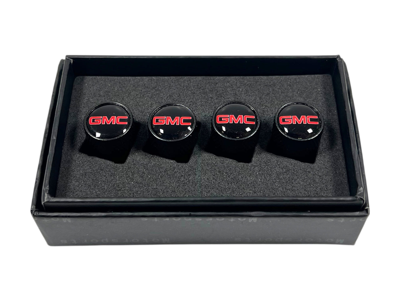 GMC Black Knurled Valve Stem Caps